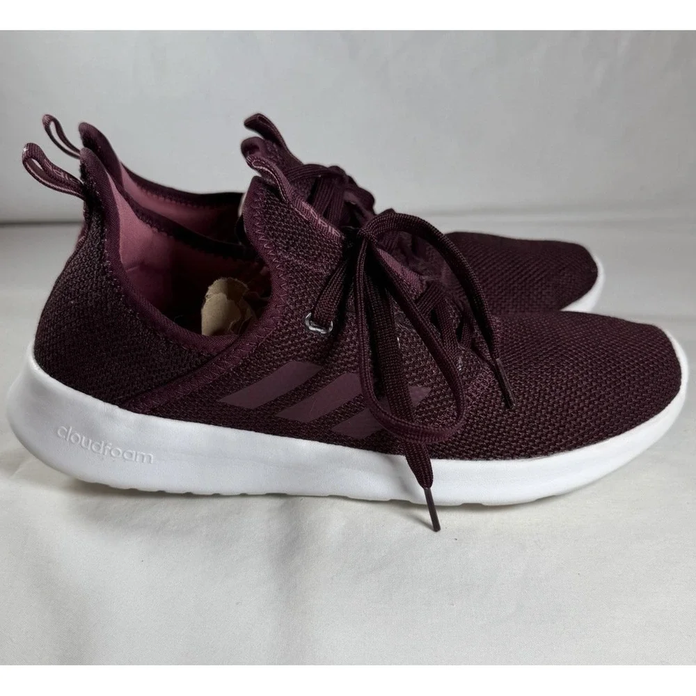 Adidas Cloudfoam Pure Burgundy Womens 9.5 Comfort Walking Lightweight B43675 - Picture 2 of 6